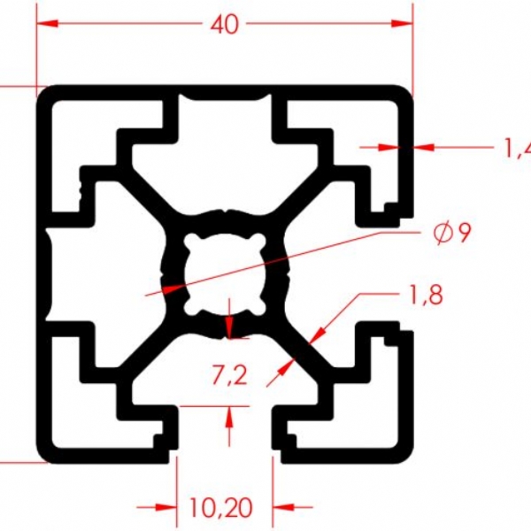 SIGMA PROFILE 40X40 K10 CLOSED